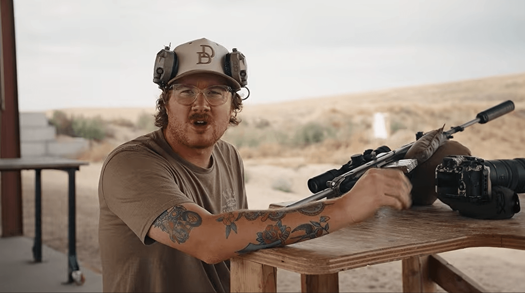 Suppressed Ruger Mini-14 at range