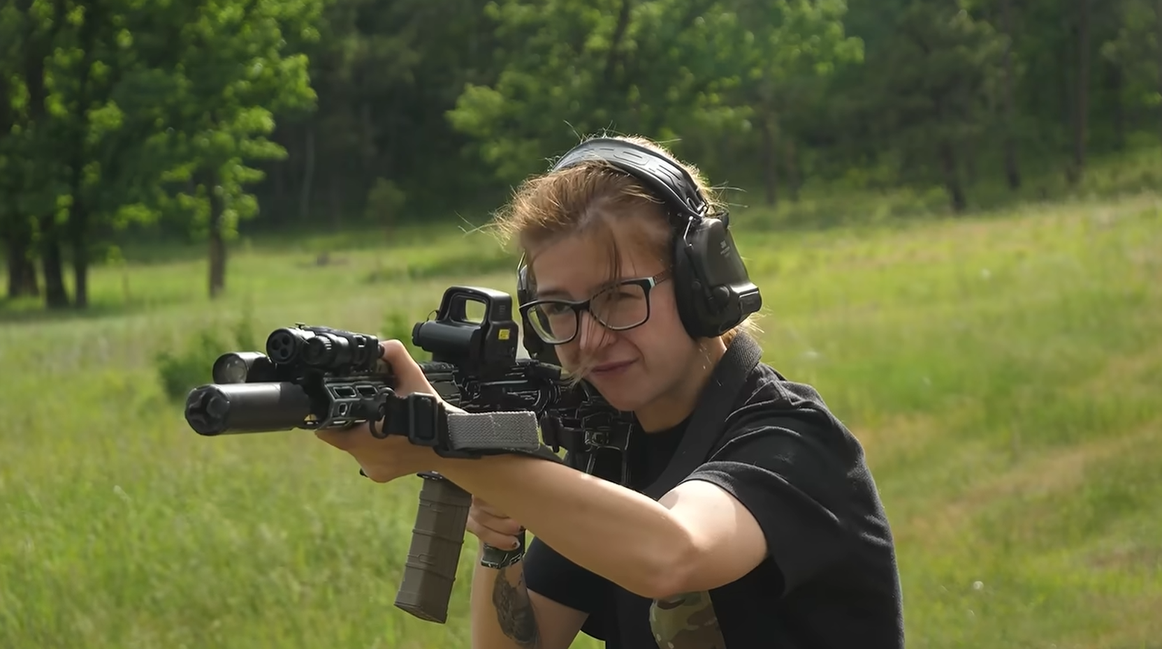 Suppressed 5.56 SBR with holographic sight